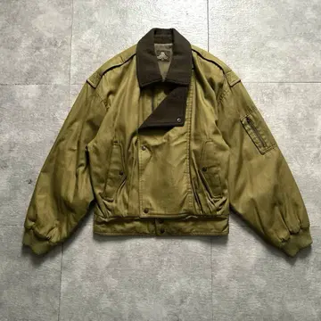 vintage 구제 의류 배색 블루종 자켓 플라이트 카키 90s 80s