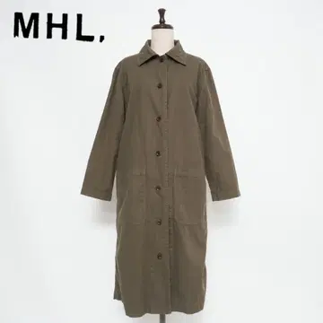 새상품급 MHL. 7부 소매 롱 라이트 코트 올리브 사이즈 2*GD214