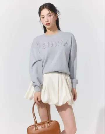 eimy istoire 로고 엠보싱 니트 벌룬 스커트