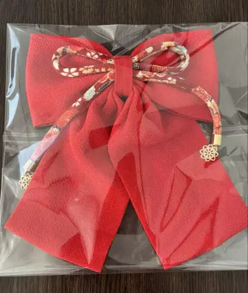 졸업식 머리 장식 리본 17cm 꽃 모티브 포함