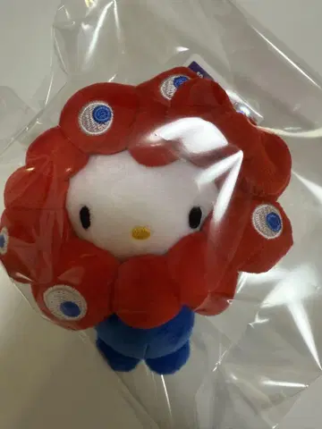 카라비너 달린 산리오 미야쿠미야쿠  키링 헬로키티 빨간색
