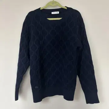 LACOSTE 네이비 케이블 니트 스웨터 38