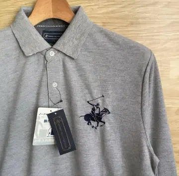 새상품 BEVERLY HILLS POLO CLUB 긴팔 피케 셔츠 그레이