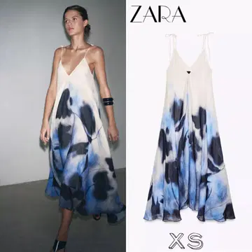 ZARA ZW COLLECTION 프린트 패턴 레이온 100% 원피스