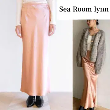 미사용 Sea Room lynn 새틴 머메이드 스커트 핑크 S 롱
