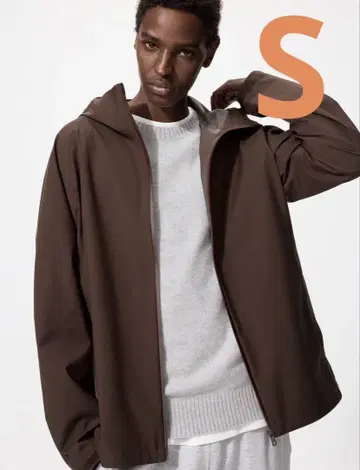 새상품급 UNIQLO 블록 테크 후드티/3D 컷 다크 브라운