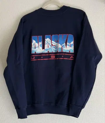 백 프린트 트레이너 [ ALASKA ] Hanes 빈티지 L 사이즈