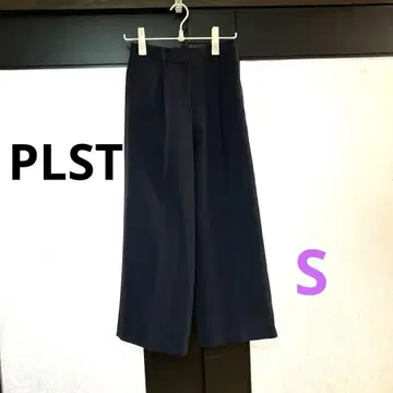 PLST 더블 크로스 와이드 팬츠 S 네이비 다크 네이비