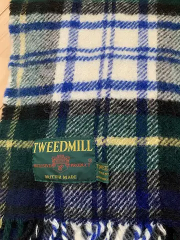 TWEEDMILL 울 체크 무늬 스톨 담요