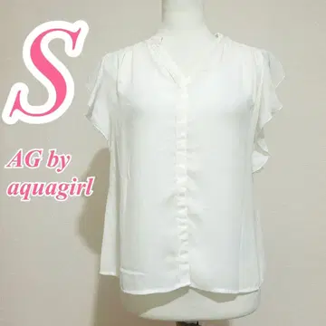 AG by aquagirl 화이트 블라우스 S 사이즈 프릴 오피스