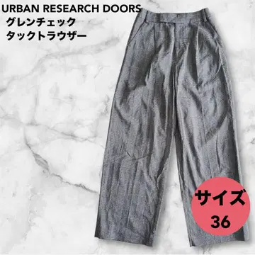 URBAN RESEARCH DOORS 글렌체크 턱 트라우저 팬츠