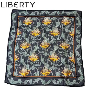 LIBERTY (리버티) 실크 꽃무늬 스카프 잉글랜드제/그레이