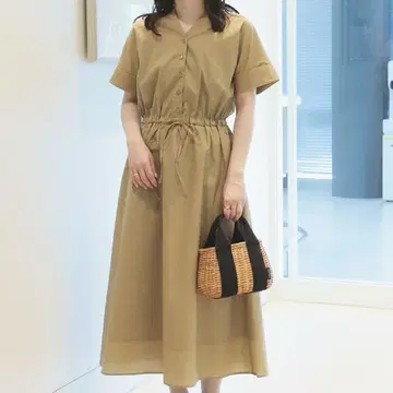 [ BEAMS HEART ] 스키퍼 드로스트 원피스 베이지