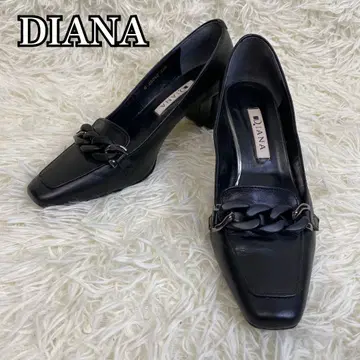 [ 새상품급 ] DIANA 다이애나 펌프스 로퍼 가죽 체인 블랙