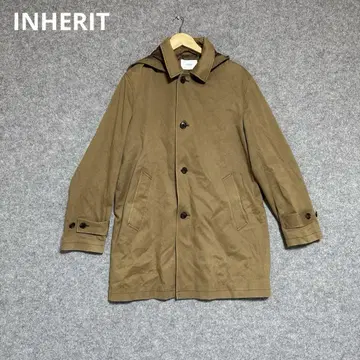 INHERIT 브라운 스텐카라 코트 후드 부착