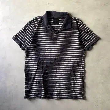 ZARA BASIC 자라 베이직 피케 셔츠 보더 네이비