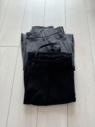 UNIQLO GU 슬랙스 2점 묶음 판매 블랙 그레이