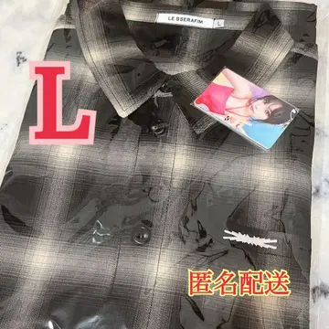 2 르세라핌 HOT IN JAPAN 체크 셔츠 L 사이즈