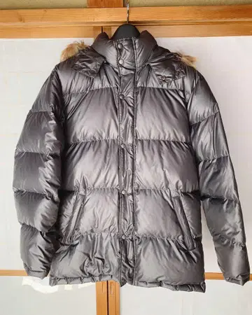CAMP7 퍼 달린 그레이 다운 자켓 XL