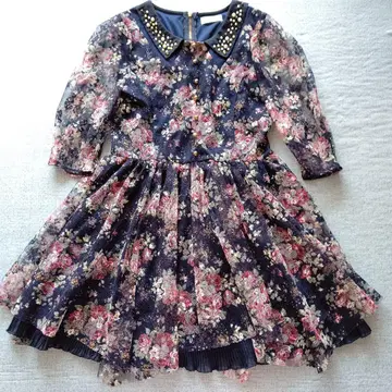 LIZ LISA 플라워 프린트 미니 원피스 네이비