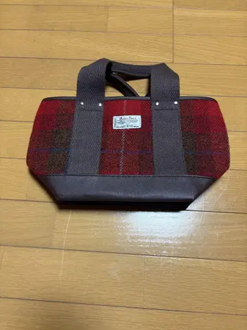 해리스 트위드 백 빨간색 체크 트위드