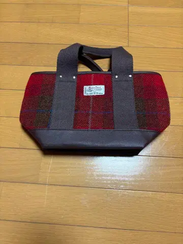 해리스 트위드 백 빨간색 체크 트위드