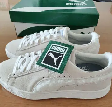 PUMA 스웨이드 퍼 스니커즈 베이지 보아 24.5