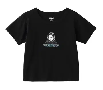 X-girl ANGELFACE PATCH S/S BABY TEE 블랙