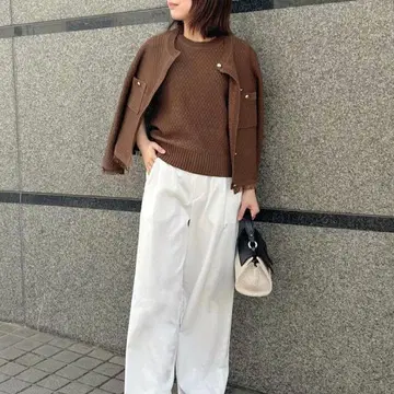 allureville 앙상블 기마 테이프 프린지 가디건 은단추