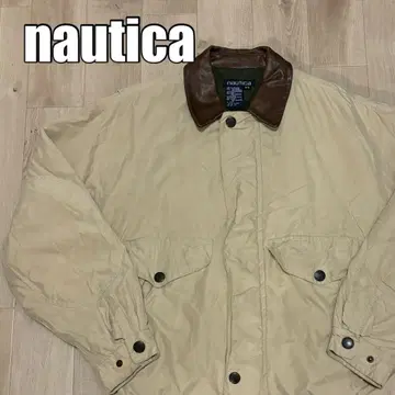 90s nautica 옷깃 가죽 충전솜 자켓