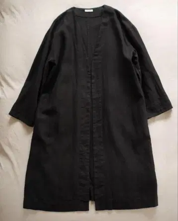 fog linen work 린넨 코트 마 코트 블랙