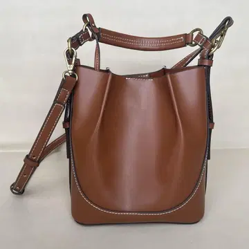ZARA 탑스티치 버킷백 브라운
