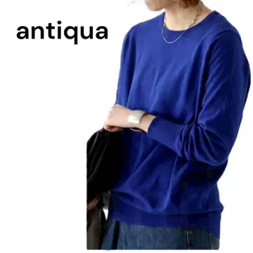 antiqua 크루넥 천축 니트 블루 Free 새상품급