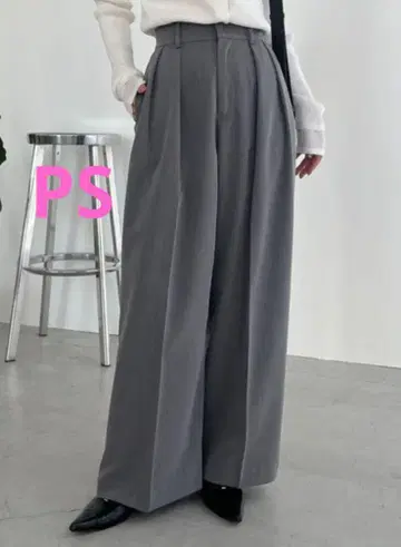 [ CAPRICIEUX LE'MAGE ] 2턱 와이드 팬츠 그레이 PS