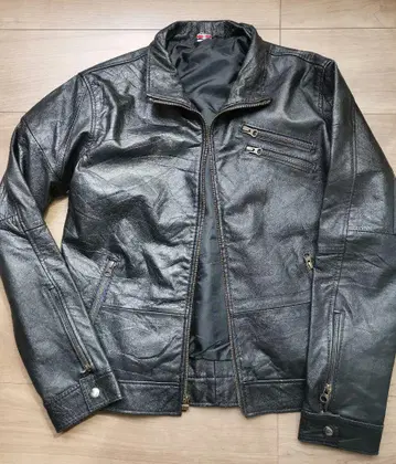 싱글 가죽 라이더 자켓 짧은 기장 90s USA 제조