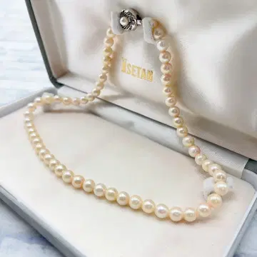 진주 펄 목걸이 핑크 계열 41cm 6.5mm 전후 작은 알갱이