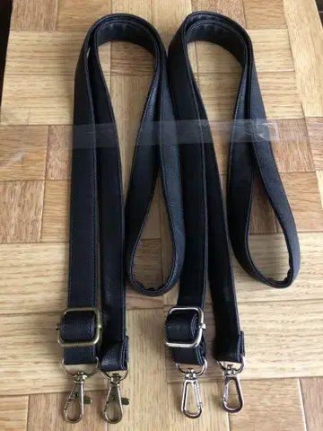 핸드메이드 숄더 벨트 오더 2개 인조 가죽 블랙