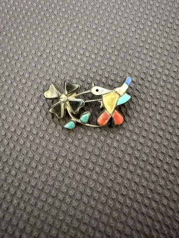 주니족 인레이 허밍버드 펜던트 (브로치 핀 포함)