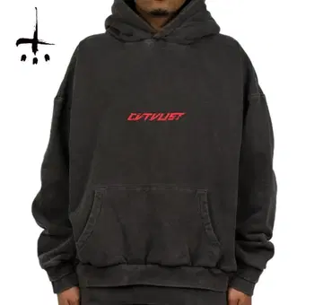 미사용 새상품 CVTVLIST 더블 후드 후드티 2 블랙