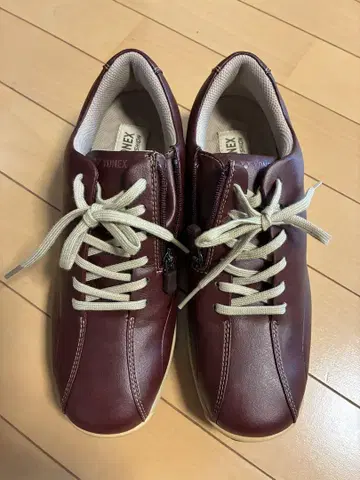 [컨디션 최상] YONEX 와인 레드 가죽 스니커즈 레이스업 23.5