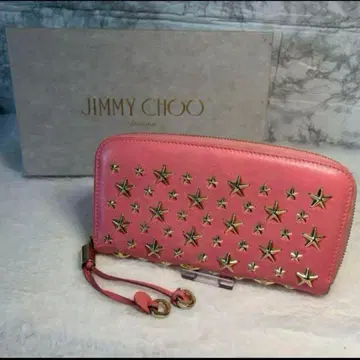 JIMMY CHOO 별 모양 스터드 장지갑 핑크 필리파