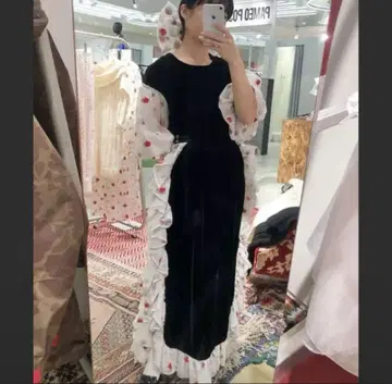 siiilon 시이론 사이드 프릴 벨로아 스커트