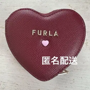 FURLA 버건디 하트형 코인 케이스