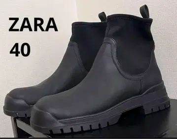 [ 새상품급 ] ZARA 스트레치 워터프루프 블랙 러버 사이즈 40