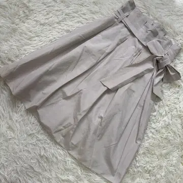 UNTITLED 허리 리본 스커트 그레이지 1 깔끔한 오피스