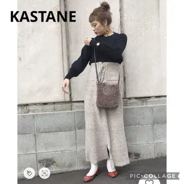 [ 앞뒤 2way ] KASTANE 롱 스커트 레이스업 니트 하이웨스트