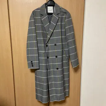 Cepo craft 세포크라프트 그레이 계열 체크 롱 코트 M 사이즈