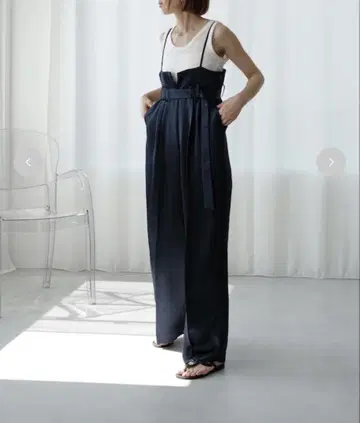 roughlow otona satin wide salopette navy