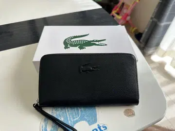 LACOSTE 블랙 가죽 장지갑