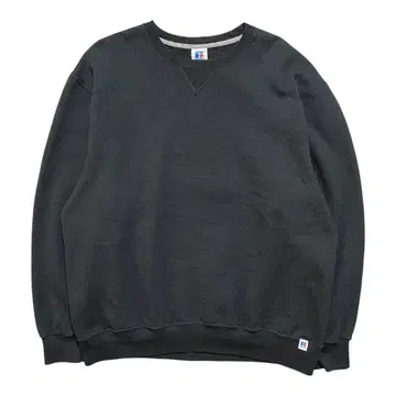 구제 러셀 무지 앞V 맨투맨 트레이닝복 블랙 블랭크 XL